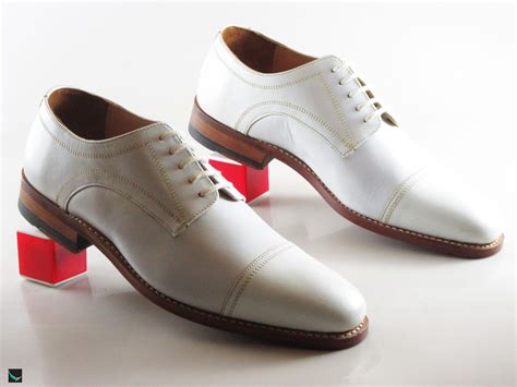 Men's White Leather Shoes 